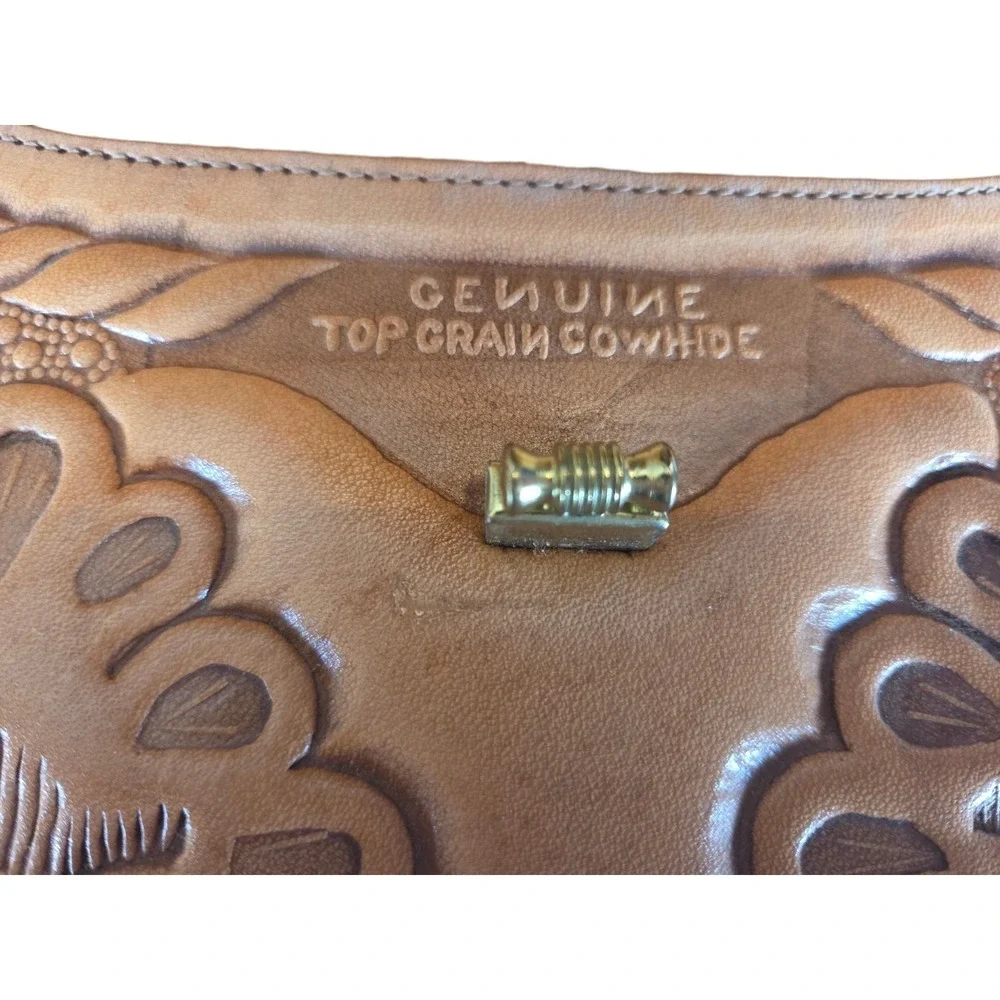 Vintage Hand-Tooled Genuine Leather Purse Shoulder Bag